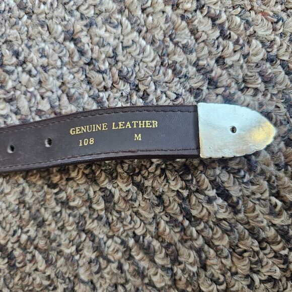 Genuine Brown Alligator Leather Silver Studded Belt Captiva Collect. Model #5950 main image 8